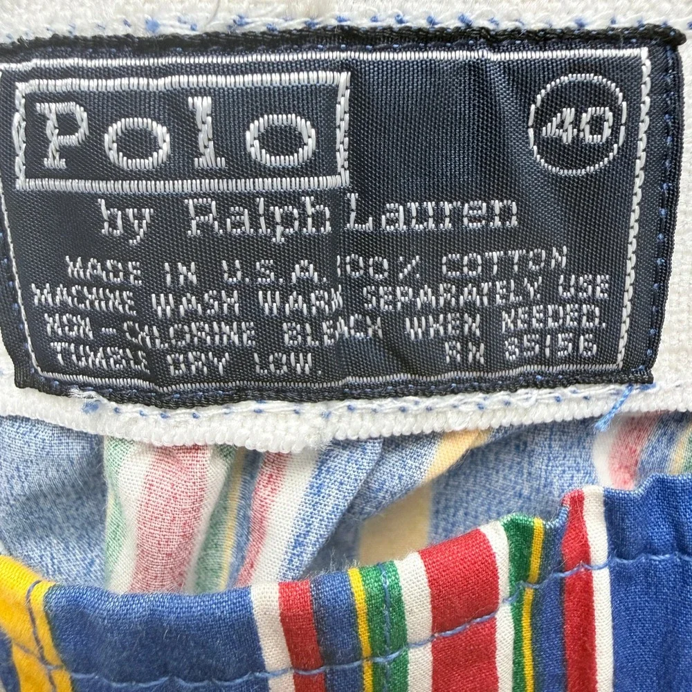 Polo Ralph Lauren Mens Boxer Shorts 40 Multi Stripe Vintage Cotton Sleepwear